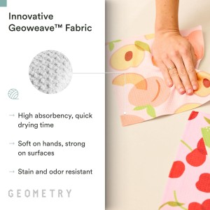 GEOMETRY Kitchen Dish Cloths - Spring & Summer Collection - Premium Dishcloths with Geoweave - Absorbent & Fast Drying Kitchen Towels - Lemon Delight, 10