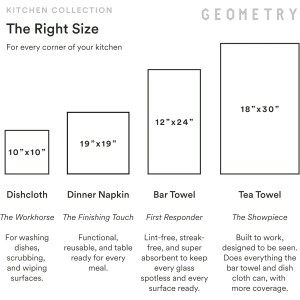 GEOMETRY Kitchen Dish Cloths - Spring & Summer Collection - Premium Dishcloths with Geoweave - Absorbent & Fast Drying Kitchen Towels - Lemon Delight, 10