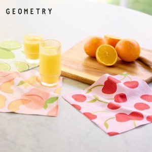 GEOMETRY Kitchen Dish Cloths - Spring & Summer Collection - Premium Dishcloths with Geoweave - Absorbent & Fast Drying Kitchen Towels - Lemon Delight, 10