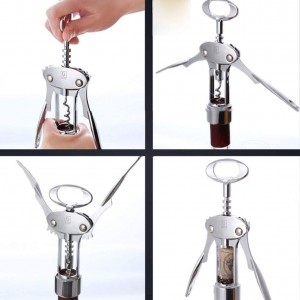 Wine Bottle Opening Device Bottle Openers Opener Corkscrews Corkscrew Household Kitchen Accessories Red Wine Beer Bottle Opener Stainless Steel Wing Corkscrew