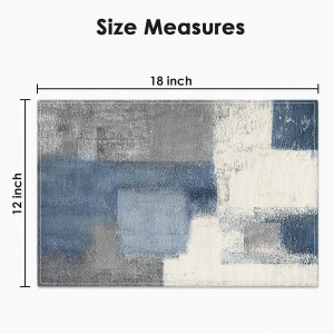 Emvency Farmhouse Placemats Set of 4, Vintage Blue and Grey Abstract Art Painting 12x18 Inch Table Mats for Outdoor Home Party Kitchen Dining Decoration