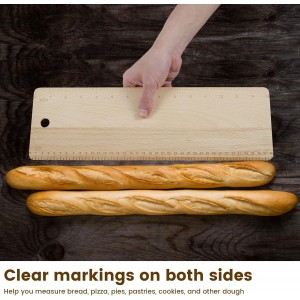 Bread Transfer Peels -Bread Transfer Peel -15Inch - Bread Flipping Board- French Bread Baking - Hanging Bread Peel Bakeware for French Bread Loaves and Ciabatta (Wood color)