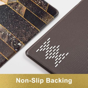 Likiyol Kitchen Rugs Set of 2 Marble Kitchen Mats for Floor Anti Fatigue Mats for Kitchen Floor, Brown Gold Ombre Kitchen Rugs Non Slip Washable Comfort Kitchen Floor Mat, 18'' x 30'' + 18'' x 48''