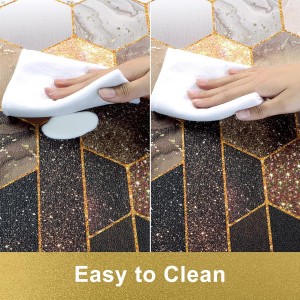 Likiyol Kitchen Rugs Set of 2 Marble Kitchen Mats for Floor Anti Fatigue Mats for Kitchen Floor, Brown Gold Ombre Kitchen Rugs Non Slip Washable Comfort Kitchen Floor Mat, 18'' x 30'' + 18'' x 48''