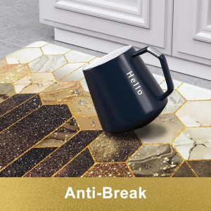 Likiyol Kitchen Rugs Set of 2 Marble Kitchen Mats for Floor Anti Fatigue Mats for Kitchen Floor, Brown Gold Ombre Kitchen Rugs Non Slip Washable Comfort Kitchen Floor Mat, 18'' x 30'' + 18'' x 48''