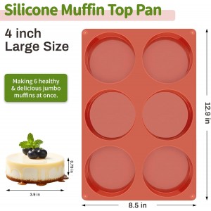 JOERSH 2-PK Silicone Egg Mold for Breakfast Sandwiches 4 Inch Round Muffin Top/Egg Pan, Oven Baking Silicone Molds for Hamburger Buns, English Muffins, Pancakes, Eggs Patty Bites