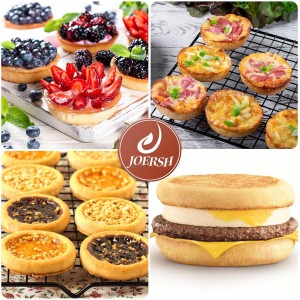 JOERSH 2-PK Silicone Egg Mold for Breakfast Sandwiches 4 Inch Round Muffin Top/Egg Pan, Oven Baking Silicone Molds for Hamburger Buns, English Muffins, Pancakes, Eggs Patty Bites