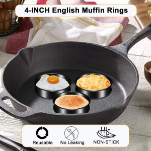 4Pack Crumpet Rings NONSTICK English Muffin Rings 4
