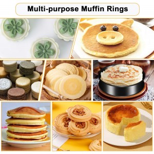 4Pack Crumpet Rings NONSTICK English Muffin Rings 4