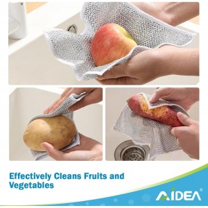 AIDEA Non Scratch Wire Dishcloth 24PK, Wire Dishwashing Rag for Wet and Dry, Dish Cloths for Washing Dishes, Cleaning Pads Steel Scrubber for Cookware, Sinks, Dishes, Stove Tops, 7