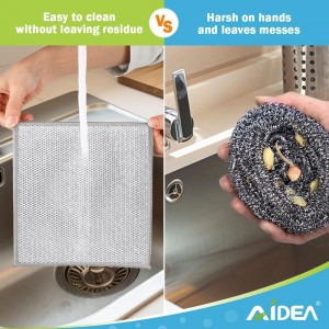 AIDEA Non Scratch Wire Dishcloth 24PK, Wire Dishwashing Rag for Wet and Dry, Dish Cloths for Washing Dishes, Cleaning Pads Steel Scrubber for Cookware, Sinks, Dishes, Stove Tops, 7