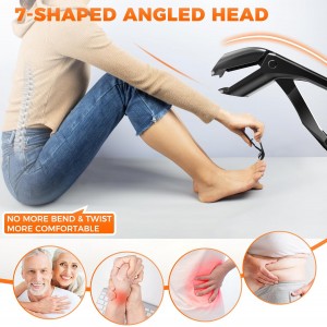 Toenail Clippers for Seniors Thick Toenails, Upgrade Angled Head Large Toe Nail Clippers for Men with Wide Jaw Opening, Sharp Heavy Duty Fingernail Clipper Cutter with Catcher Long Handle -Black