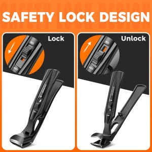 Toenail Clippers for Seniors Thick Toenails, Upgrade Angled Head Large Toe Nail Clippers for Men with Wide Jaw Opening, Sharp Heavy Duty Fingernail Clipper Cutter with Catcher Long Handle -Black
