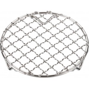HARFINGTON Round Cooking Rack 4.7-inch 201 Stainless Steel Cross Wire Barbecue Grill Net with 20mm Legs for Cooking Baking Steaming BBQ