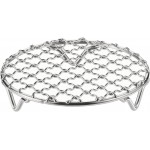 HARFINGTON Round Cooking Rack 4.7-inch 201 Stainless Steel Cross Wire Barbecue Grill Net with 20mm Legs for Cooking Baking Steaming BBQ
