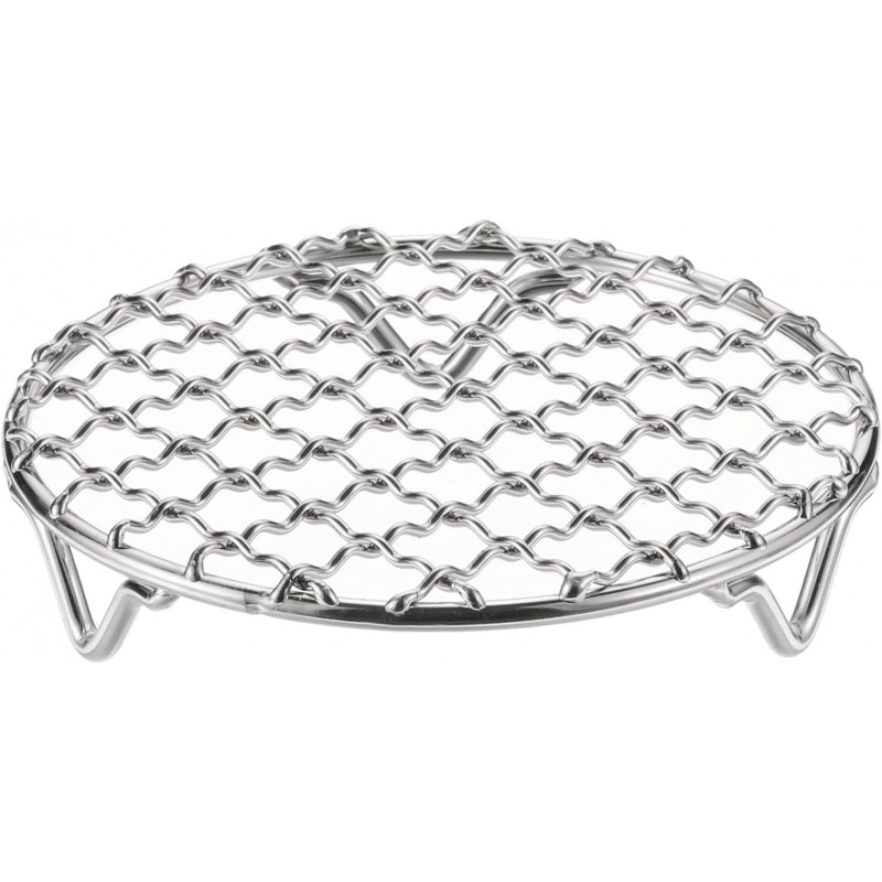 HARFINGTON Round Cooking Rack 4.7-inch 201 Stainless Steel Cross Wire Barbecue Grill Net with 20mm Legs for Cooking Baking Steaming BBQ