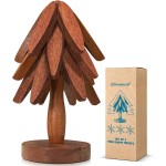 New Set of 3 Kitchen Table Decor Foldable Wooden Trivets for Hot Pots and Pans,Tree Shape Trivets