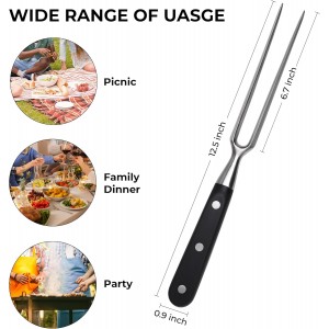 linoroso Meat Carving Fork 12.5 inch, Razor Sharp Carving Fork Barbecue Fork BBQ Tools Meat Forks Stainless Steel