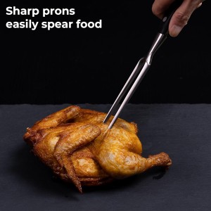 linoroso Meat Carving Fork 12.5 inch, Razor Sharp Carving Fork Barbecue Fork BBQ Tools Meat Forks Stainless Steel