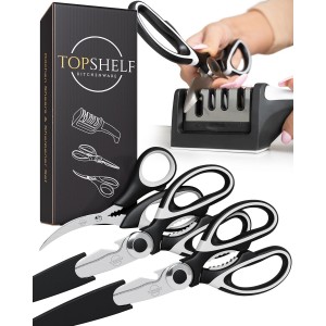 Heavy Duty Kitchen Shears With Sharpener...