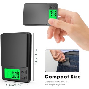 Mik-Nana Pocket Scale, 1000g x 0.01g Precision Gram Scale, Small Digital Scale Grams Ounces Grains, Kitchen Scale, Jewelry Scale for Gold, Gem, Coffee, Herb, Great for Travel Food Scale