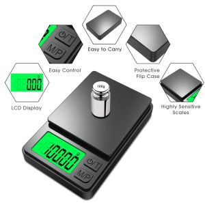 Mik-Nana Pocket Scale, 1000g x 0.01g Precision Gram Scale, Small Digital Scale Grams Ounces Grains, Kitchen Scale, Jewelry Scale for Gold, Gem, Coffee, Herb, Great for Travel Food Scale
