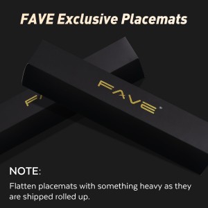 FAVE 6PCS Floral Round Placemats Golden Placemats Vinyl Placemats Set of 6 for Dining Table Reusable Metallic Shiny Gold Placemats for Wedding, Banquet, Birthday, Party, Restaurant （15 x15,Gold）