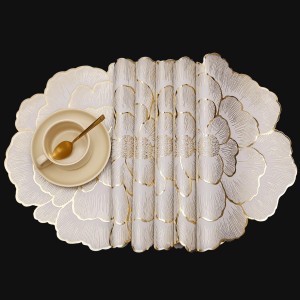 FAVE 6PCS Floral Round Placemats Golden ...