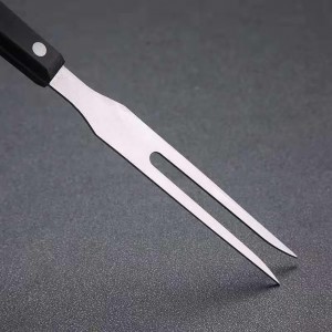 GSHLLO 2 Pcs Stainless Steel Carving Forks Wooden Handle Serving Forks BBQ Meat Forks Kitchen Steak Fork Long Handle Pot Forks Barbecue Metal Forks Classic Grill Forks