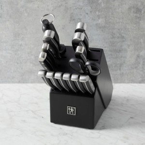 HENCKELS Premium Quality Statement 15-Piece Knife Set with Block and Knife Sharpener, Razor-Sharp, German Engineered Knife Informed by over 100 Years of Masterful Knife Making, Black Block