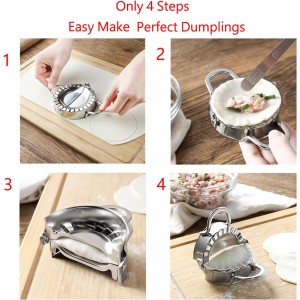 6 Inch Large Dumpling Maker, Stainless Steel Empanda Press, Empanada Maker Mold, 2-in-1 Dough Cutter Pastry Tools with Stuffing Spoon for Ravioli, Pierogi, Pastelitos, Calzone, Turnovers