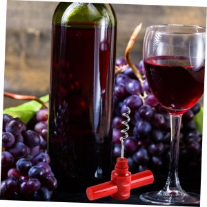 Ciieeo 5pcs Portable Wine Cork Opener Multi-functional Corkscrew for Camping and Restaurants Easy Manual Bottle Opener Black Blue Light Blue Green Red