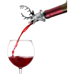 Stainless Steel Deer Wine Aerator Pourer - Deluxe Decanter Spout for Robust Red and White Wine - Pour Amore Bottle Pourer/Stopper & Air Diffuser by Chris's Stuff
