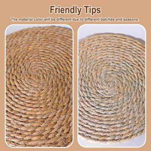 Round Woven Placemats 12 inch Set of 10 - Boho Rattan Placemats Natural Water Hyacinth Placemat, Farmhouse Weave Place Mats, Rustic Braided Wicker Table Mats for Dining Table,Home,Wedding