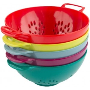 Heavy Duty 6 Inch Food Colander,Large Capacity Vegetable Strainer with Double Handles,Plastic Multipurpose Fruit Draining Basket for Kitchen(Light Blue)