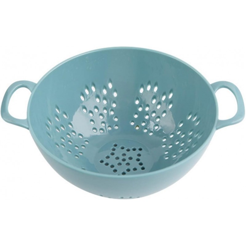 Heavy Duty 6 Inch Food Colander,Large Capacity Vegetable Strainer with Double Handles,Plastic Multipurpose Fruit Draining Basket for Kitchen(Light Blue)