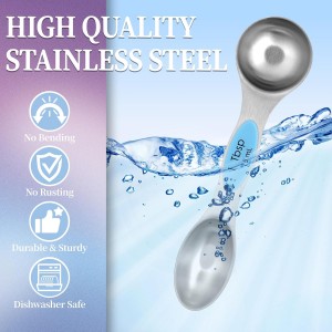 Magnetic Measuring Spoons Set of 8 with Leveler, Stainless Steel Metal Measuring Spoon, Dual Sided for Measuring Dry and Liquid Ingredients, Teaspoon Tablespoon Measure Spoons (Multicolor)