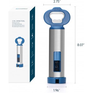 KITCHENDAO 3 in 1 Wing Corkscrew Wine Bottle Opener and 3 in 1 Wine Bottle Opener Corkscrew with Foil Cutter