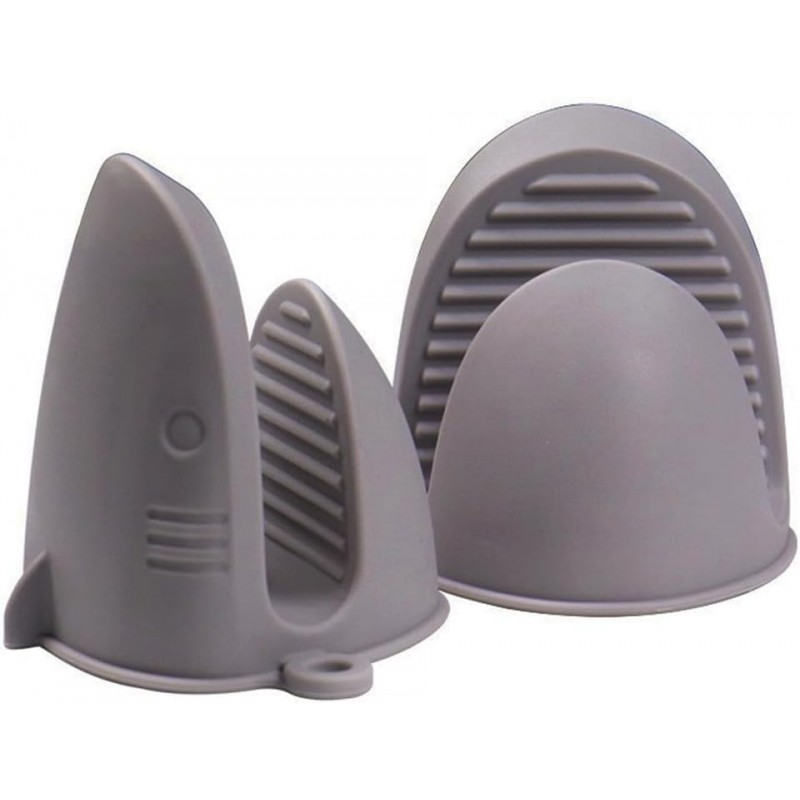 Oven Mitts，Mini Oven Gloves Silicone Heat Resistant Cooking Pinch Mitts Potholder for Air Fryer Kitchen Cooking & Baking (Grey)