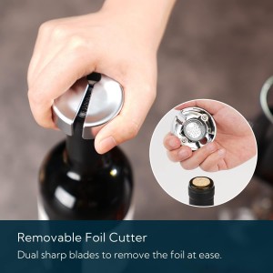 KITCHENDAO 3 in 1 Wing Corkscrew Wine Bottle Opener and Adjustable Wire Cheese Slicer Cutter