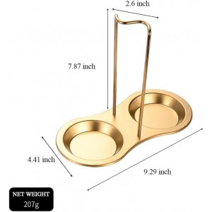 Stainless Steel Spoon Rest, Spatula Ladle Holder, Utensil Spoon Rest Holder, Brushed Finish, Dishwasher Safe (Gold 1PC)