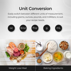Smart Food Scale with App, Digital Kitchen Scale, Baking Scale, Calorie Scale, Nutritional Calculator, 1g/33lb Capacity, Stainless Steel, Grams/Ounces, LCD Display