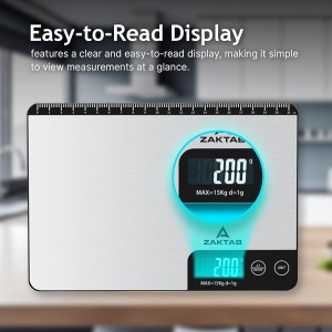 Smart Food Scale with App, Digital Kitchen Scale, Baking Scale, Calorie Scale, Nutritional Calculator, 1g/33lb Capacity, Stainless Steel, Grams/Ounces, LCD Display