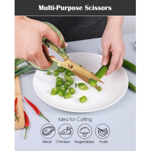 Kitchen Shears Scissors&Sharp Scissors, ARCHIKING 7.7inch Cooking Scissor-Meat and Poultry Shears, Dishwasher Safe, Acrylic Handel Scissors All Purpose Stainless Steel Utility Scissor