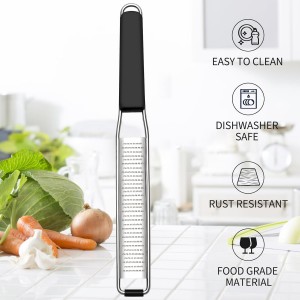 Cambom Lemon & Citrus Zester, Cheese Graters with Stainless Steel Sharp Blade for Parmesan Cheese, Ginger, Garlic, Nutmeg, Chocolate, Vegetables, Fruits, Dishwasher Safe Shredder Fine Blade