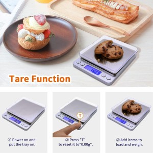 Gram Scale,Capacity 500g Accuracy 0.01g Mini Food Scales Digital Weight Grams and Oz,Small Kitchen High Precision for Espresso,Baking,Jewelry,Soap Making,Silver