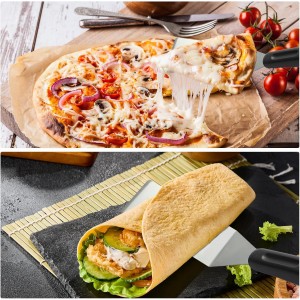 【2 Pack】 Small Metal Spatula Set, Mini Stainless Steel Serving Spatulas for Kitchen Use, Ideal for Flipping Pancake, Brownie, Cookie, Cake, Egg – Professional Cooking & Baking Utensil