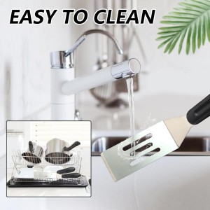 【2 Pack】 Small Metal Spatula Set, Mini Stainless Steel Serving Spatulas for Kitchen Use, Ideal for Flipping Pancake, Brownie, Cookie, Cake, Egg – Professional Cooking & Baking Utensil