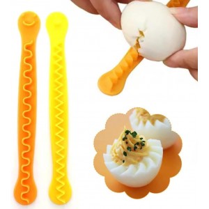 2Pcs Yellow Egg Cutter Set Lace Fruit Sl...