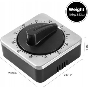 Kitchen Timers for Cooking, Chef Cooking Timer Clock with Loud Alarm,100% Mechanical Desk Timer - No Batteries Required - Magnetic Backing, Exquisite Stainless Steel Body - Countdown Reminder Magnetic